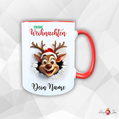 Personalisierte Keramik Weihnachtstasse mit deinem Namen_0056T - Herz Jesu