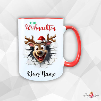 Personalisierte Keramik Weihnachtstasse mit deinem Namen_0056T - Herz Jesu