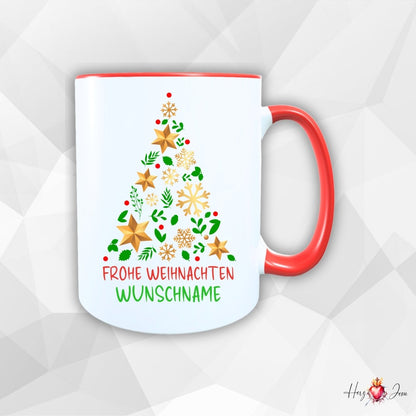 Personalisierte Keramik Weihnachtstasse mit deinem Namen_0061T - Herz Jesu