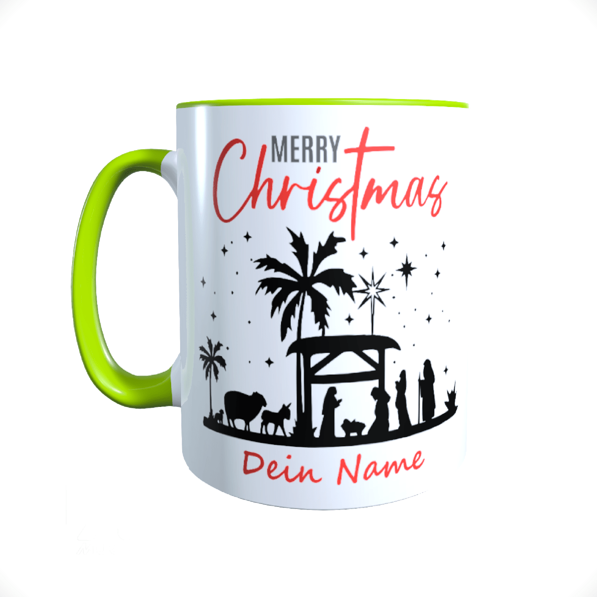Personalisierte Keramik Weihnachtstasse mit deinem Namen_0065T - Herz Jesu