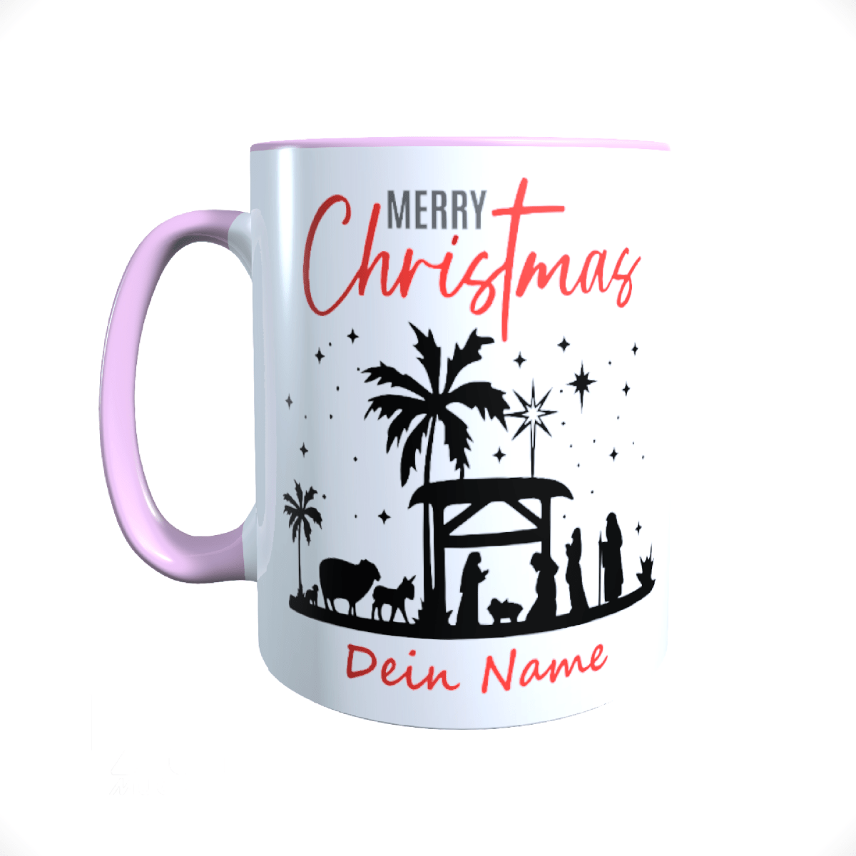 Personalisierte Keramik Weihnachtstasse mit deinem Namen_0065T - Herz Jesu