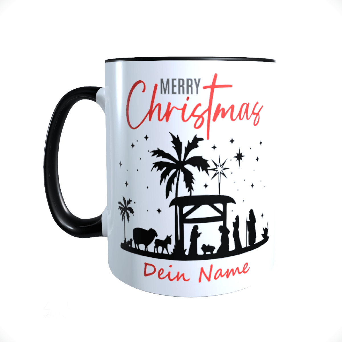 Personalisierte Keramik Weihnachtstasse mit deinem Namen_0065T - Herz Jesu
