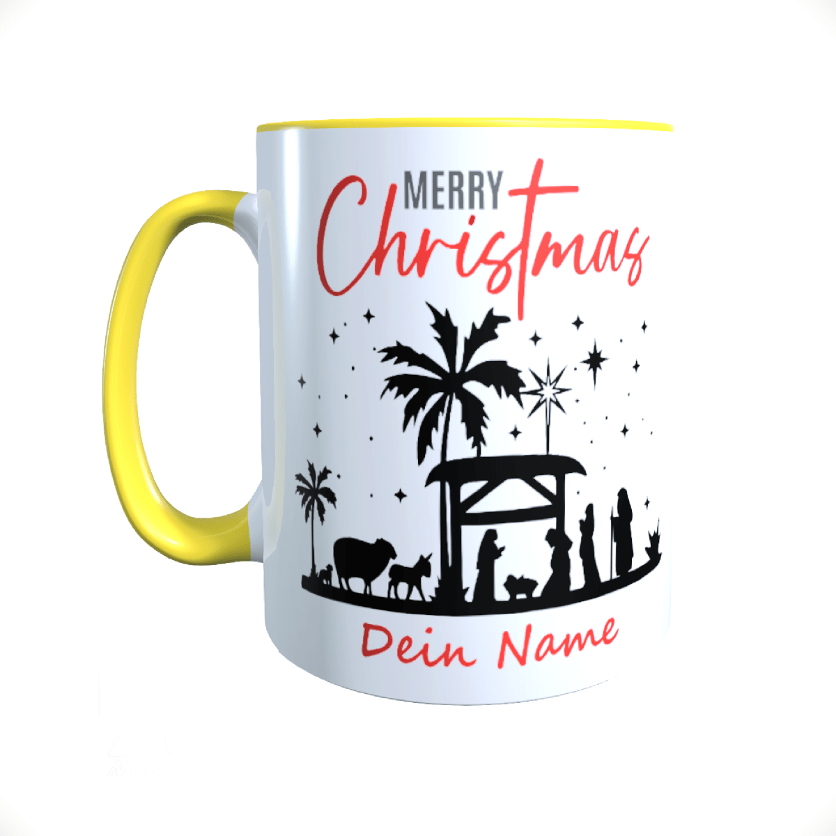 Personalisierte Keramik Weihnachtstasse mit deinem Namen_0065T - Herz Jesu