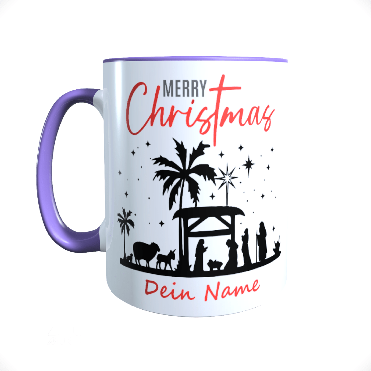 Personalisierte Keramik Weihnachtstasse mit deinem Namen_0065T - Herz Jesu