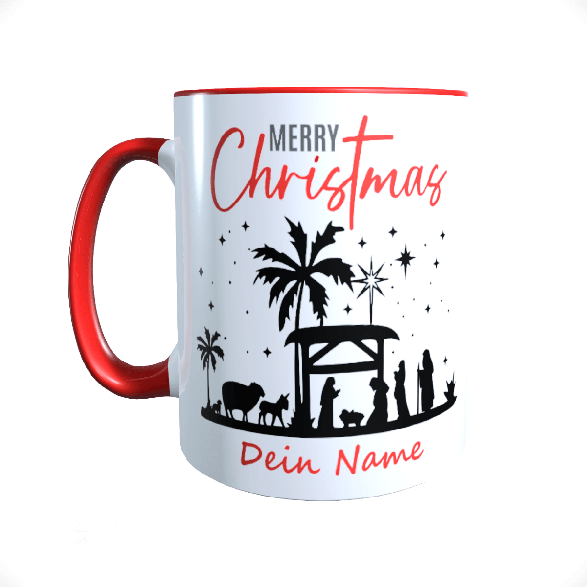 Personalisierte Keramik Weihnachtstasse mit deinem Namen_0065T - Herz Jesu