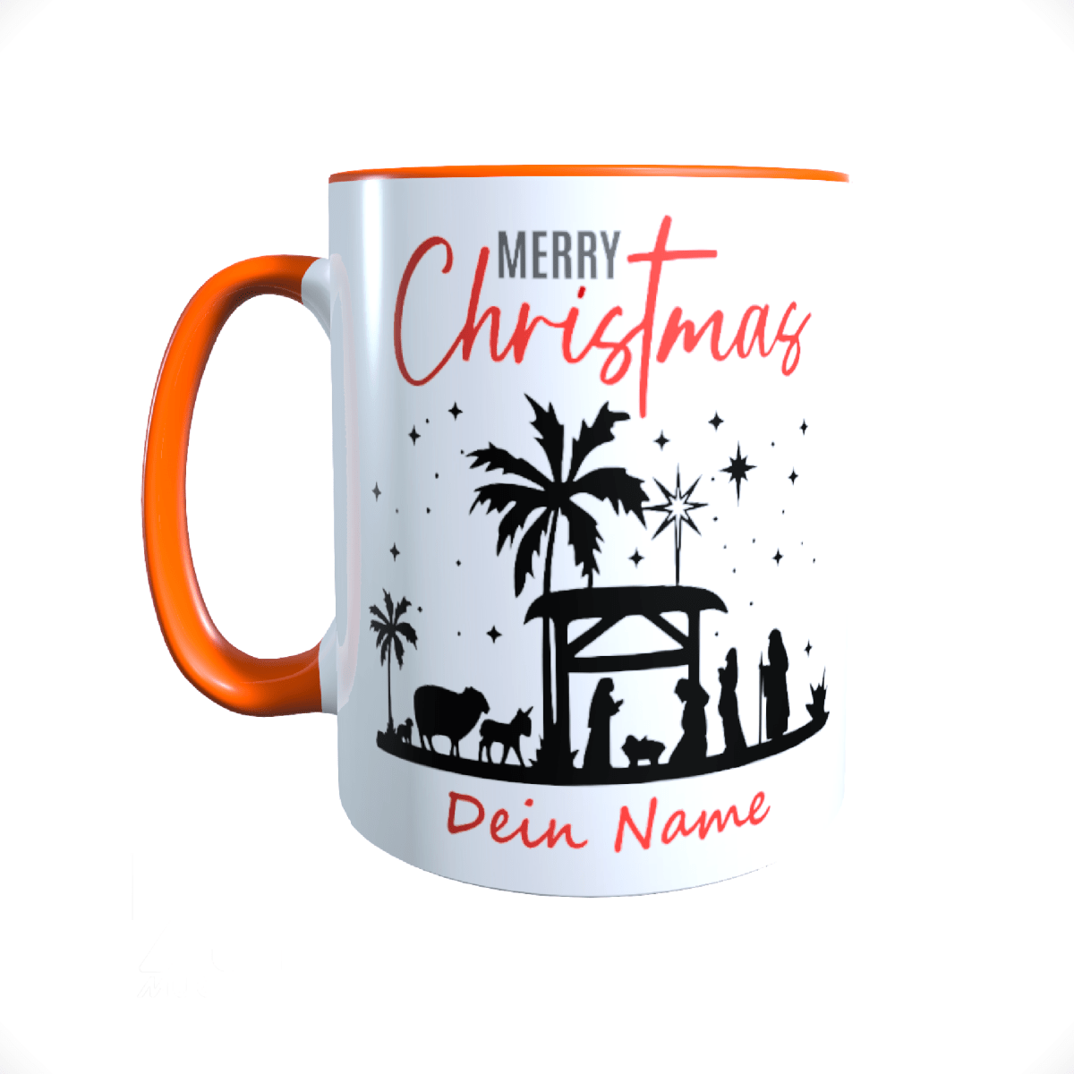 Personalisierte Keramik Weihnachtstasse mit deinem Namen_0065T - Herz Jesu