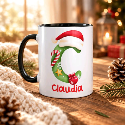 Personalisierte Keramik Weihnachtstasse mit deinem Namen_0069T - Herz Jesu