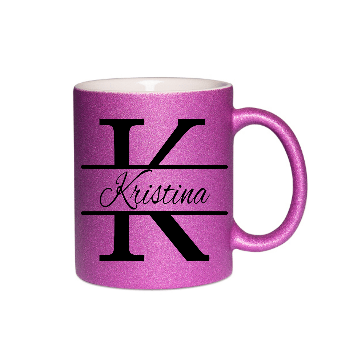Personalisierte Keramik Weihnachtstasse mit deinem Namen Glitzertasse_0047T - Herz Jesu