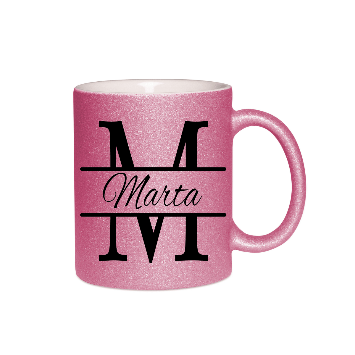 Personalisierte Keramik Weihnachtstasse mit deinem Namen Glitzertasse_0047T - Herz Jesu