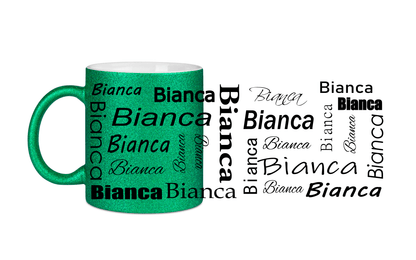 Personalisierte Keramik Weihnachtstasse mit deinem Namen Glitzertasse_0048T - Herz Jesu