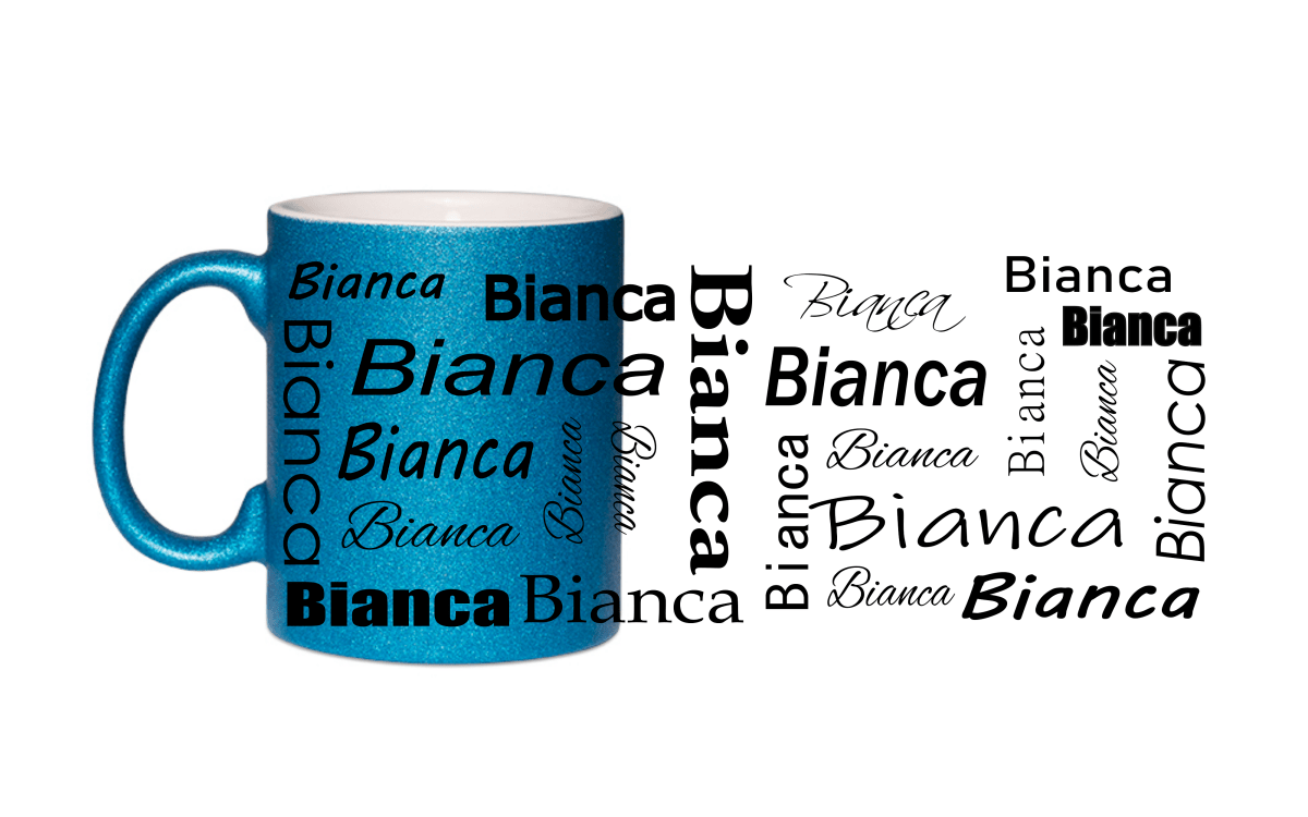 Personalisierte Keramik Weihnachtstasse mit deinem Namen Glitzertasse_0048T - Herz Jesu