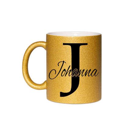 Personalisierte Keramik Weihnachtstasse mit deinem Namen Glitzertasse_0049T - Herz Jesu