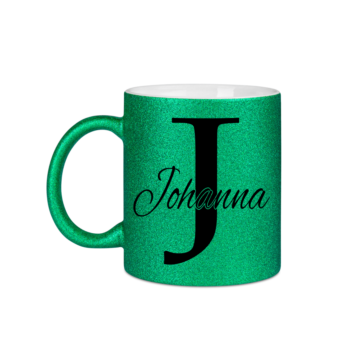 Personalisierte Keramik Weihnachtstasse mit deinem Namen Glitzertasse_0049T - Herz Jesu