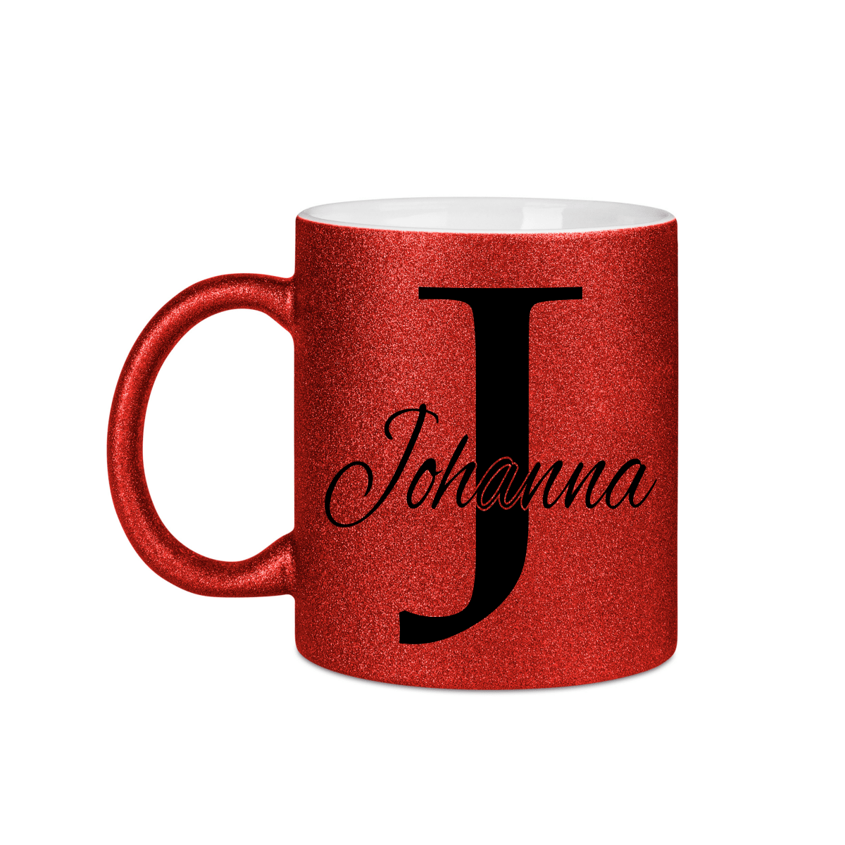 Personalisierte Keramik Weihnachtstasse mit deinem Namen Glitzertasse_0049T - Herz Jesu
