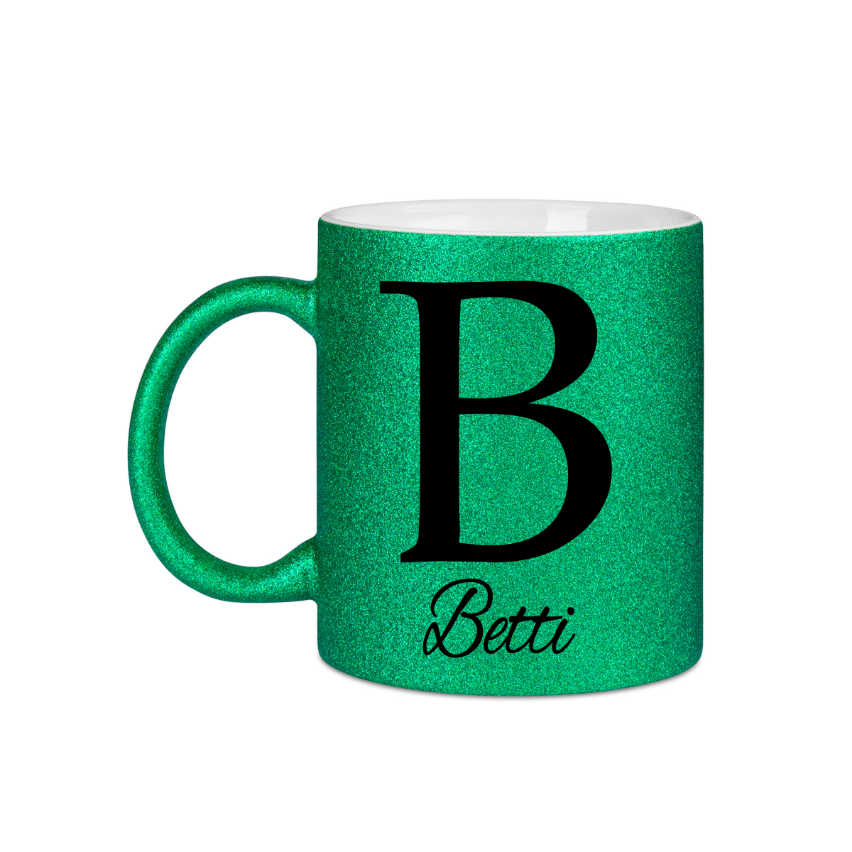 Personalisierte Keramik Weihnachtstasse mit deinem Namen Glitzertasse_0050T - Herz Jesu