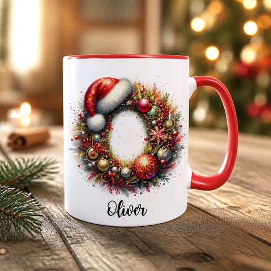Personalisierte Keramik Weihnachtstasse mit deinem Namen Namenstasse_0041T - Herz Jesu