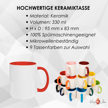 Personalisierte Keramik Weihnachtstasse mit deinem Namen Schneemann_0062T - Herz Jesu