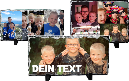 Personalisierte Schieferplatte Geschenkidee Fotogeschenke Vatertag Muttertag_0001C - Herz Jesu