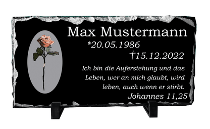 Personalisierte Schieferplatte Grabstein Grabplatte Grabschmuck Gedenkplatte_0002C - Herz Jesu