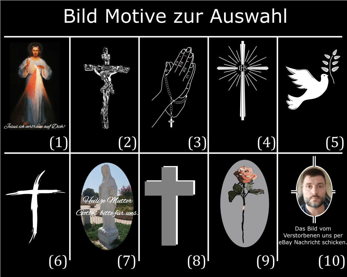 Personalisierte Schieferplatte Grabstein Grabplatte Grabschmuck Gedenkplatte_0002C - Herz Jesu