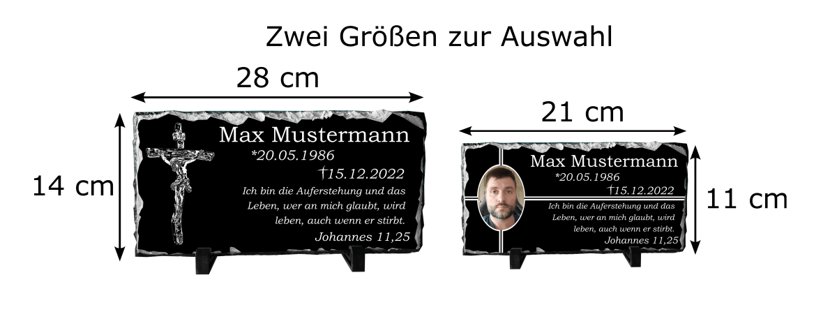 Personalisierte Schieferplatte Grabstein Grabplatte Grabschmuck Gedenkplatte_0002C - Herz Jesu