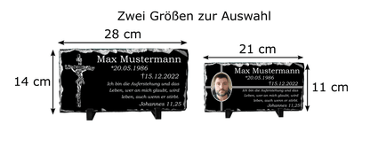 Personalisierte Schieferplatte Grabstein Grabplatte Grabschmuck Gedenkplatte_0002C - Herz Jesu