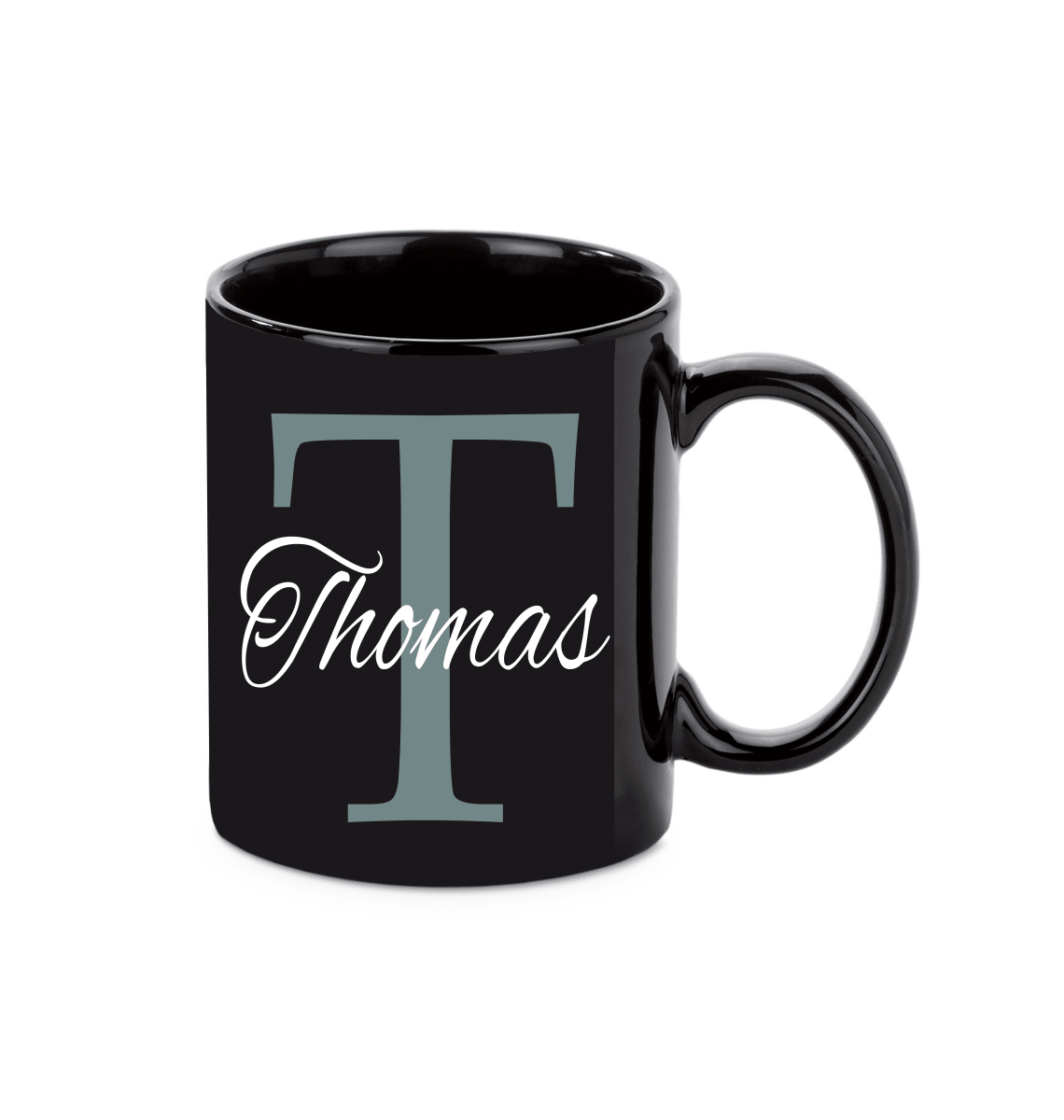 Personalisierte schwarze Keramik Tasse mit deinem Namen_0016T - Herz Jesu