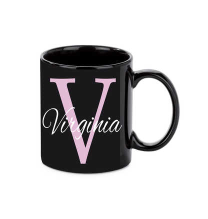 Personalisierte schwarze Keramik Tasse mit deinem Namen_0016T - Herz Jesu