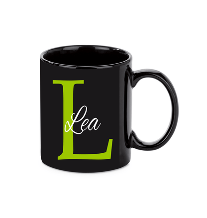 Personalisierte schwarze Keramik Tasse mit deinem Namen_0016T - Herz Jesu