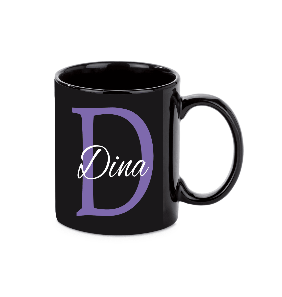 Personalisierte schwarze Keramik Tasse mit deinem Namen_0016T - Herz Jesu