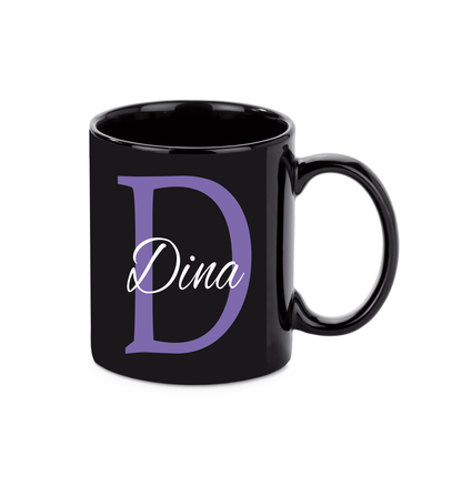 Personalisierte schwarze Keramik Tasse mit deinem Namen_0016T - Herz Jesu
