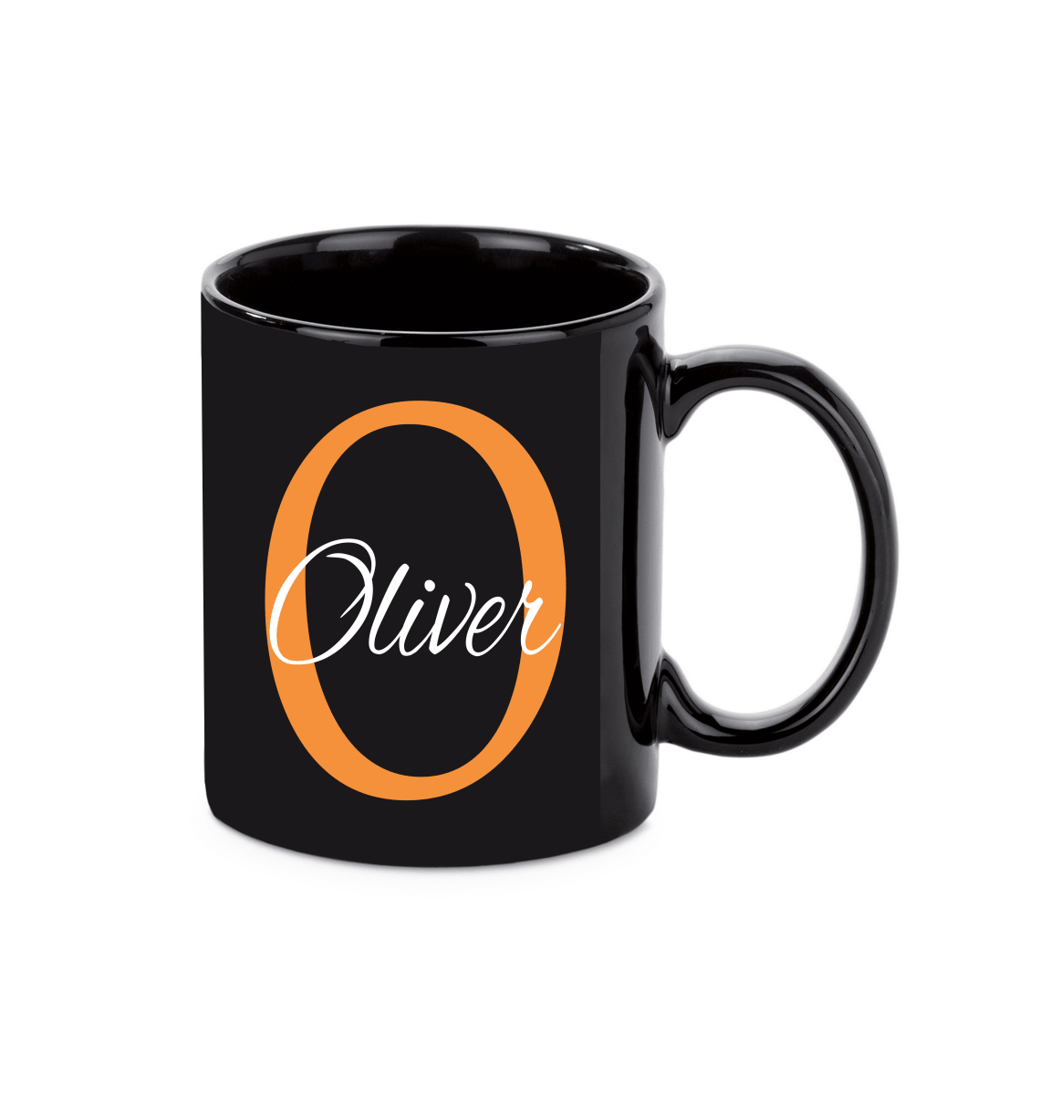 Personalisierte schwarze Keramik Tasse mit deinem Namen_0016T - Herz Jesu