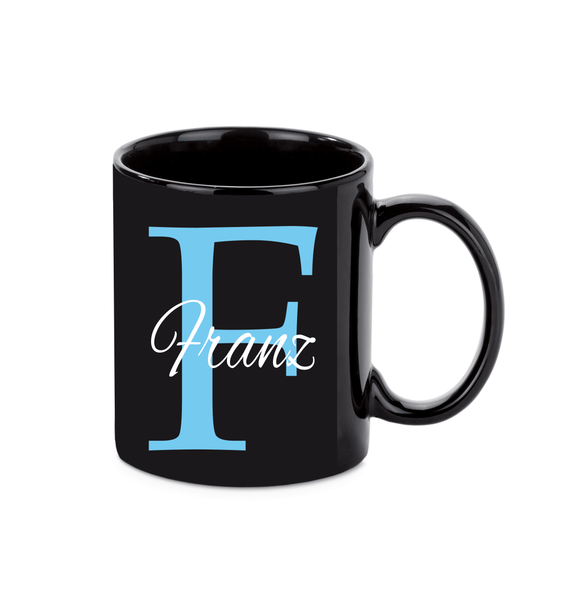 Personalisierte schwarze Keramik Tasse mit deinem Namen_0016T - Herz Jesu