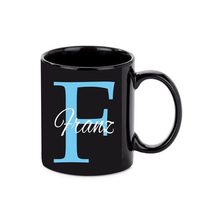 Personalisierte schwarze Keramik Tasse mit deinem Namen_0016T - Herz Jesu