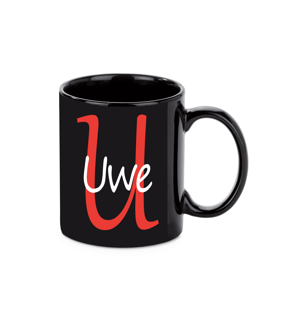 Personalisierte schwarze Keramik Tasse mit deinem Namen_0019T - Herz Jesu