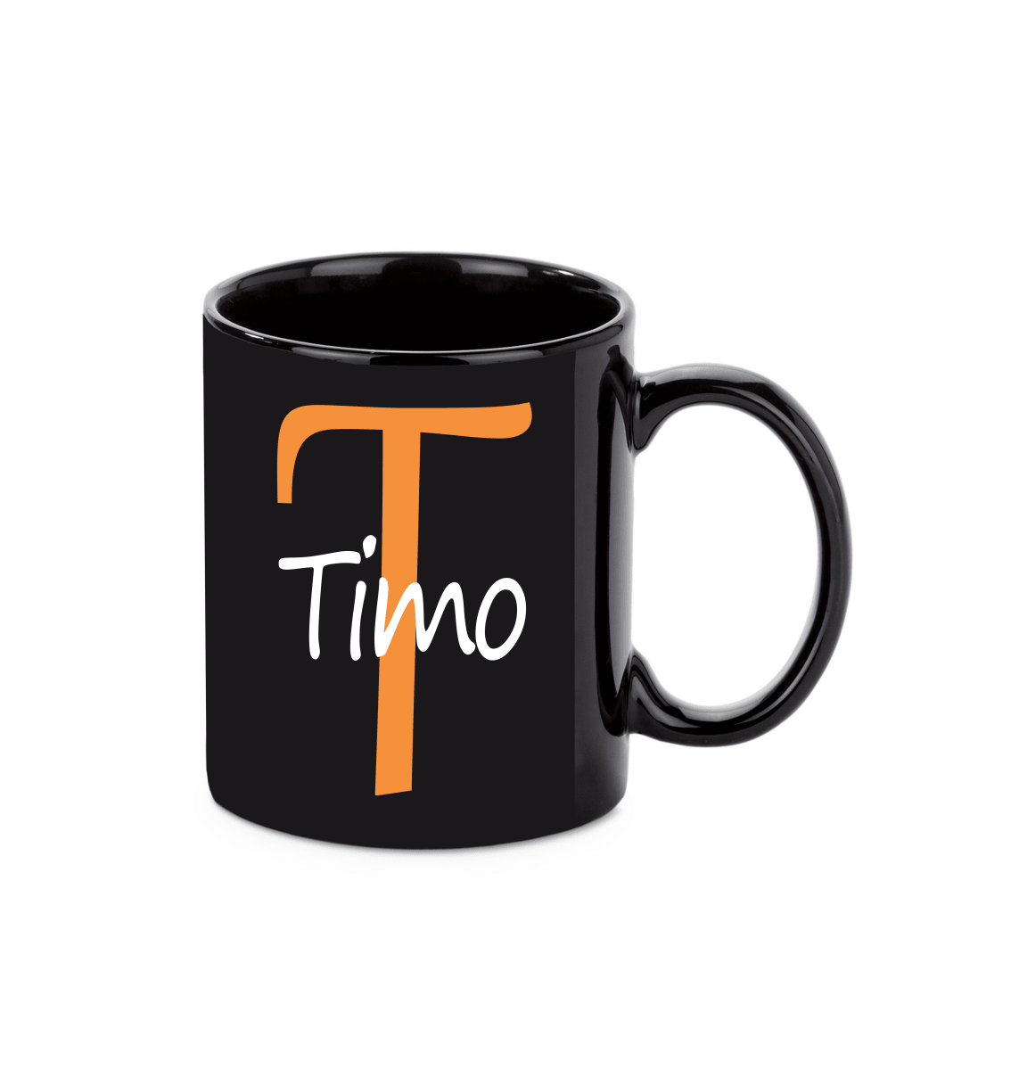 Personalisierte schwarze Keramik Tasse mit deinem Namen_0019T - Herz Jesu
