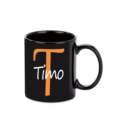 Personalisierte schwarze Keramik Tasse mit deinem Namen_0019T - Herz Jesu