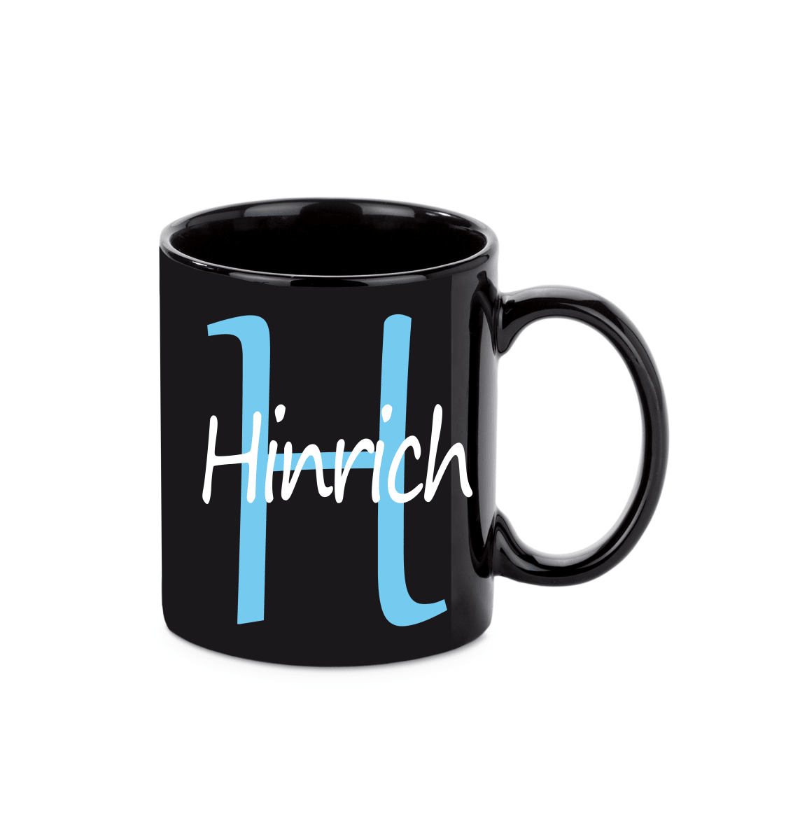 Personalisierte schwarze Keramik Tasse mit deinem Namen_0019T - Herz Jesu