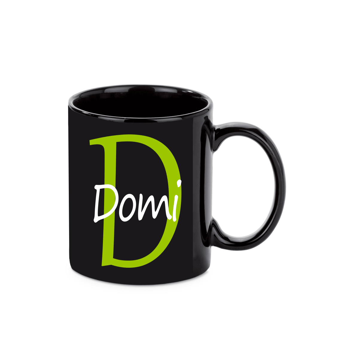 Personalisierte schwarze Keramik Tasse mit deinem Namen_0019T - Herz Jesu