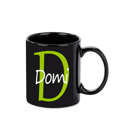 Personalisierte schwarze Keramik Tasse mit deinem Namen_0019T - Herz Jesu