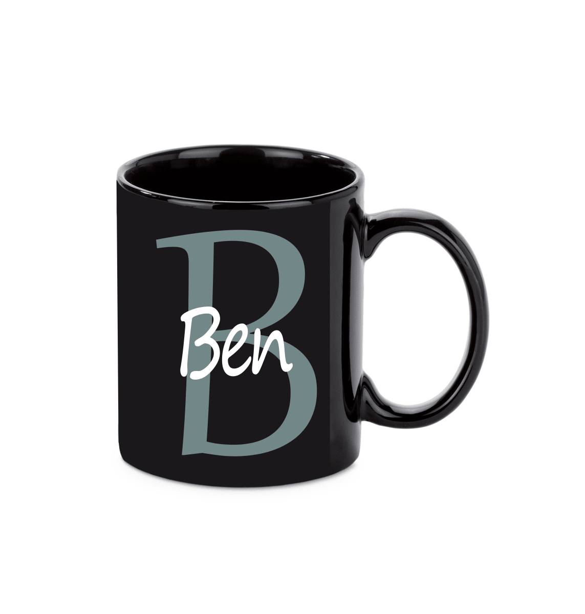 Personalisierte schwarze Keramik Tasse mit deinem Namen_0019T - Herz Jesu