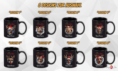 Personalisierte schwarze Keramik Weihnachtstasse mit deinem Namen Weihnachtsgeschenk_0096T - Herz Jesu