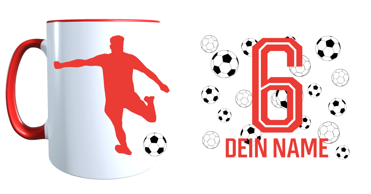 Personalisierte Tasse mit Namen Fußball Kaffeetasse Geburtstag_0028T - Herz Jesu