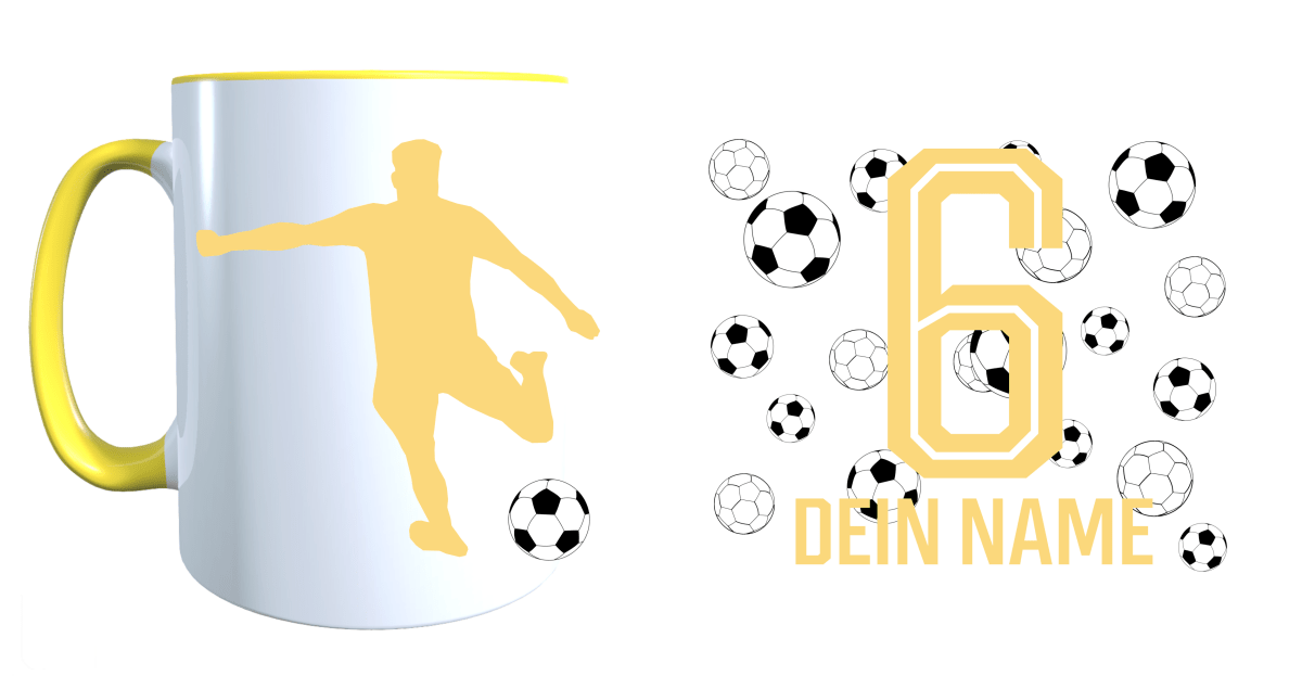 Personalisierte Tasse mit Namen Fußball Kaffeetasse Geburtstag_0028T - Herz Jesu