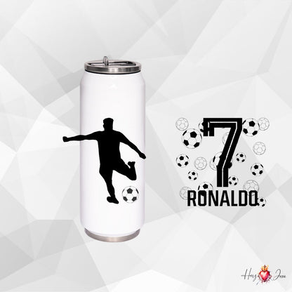 Personalisierte Trinkflasche mit Namen Fußball Thermobecher Geburtstag _0010E - Herz Jesu