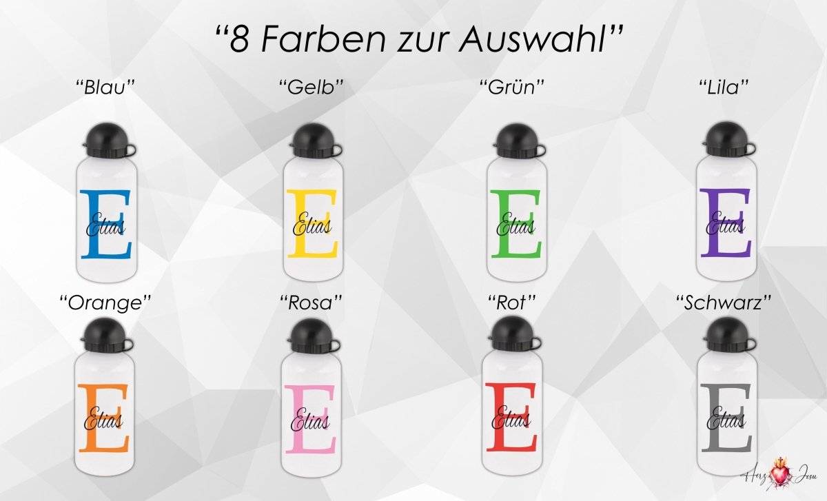Personalisierte Trinkflasche mit Namen Schule Thermobecher Geburtstag _0002E - Herz Jesu