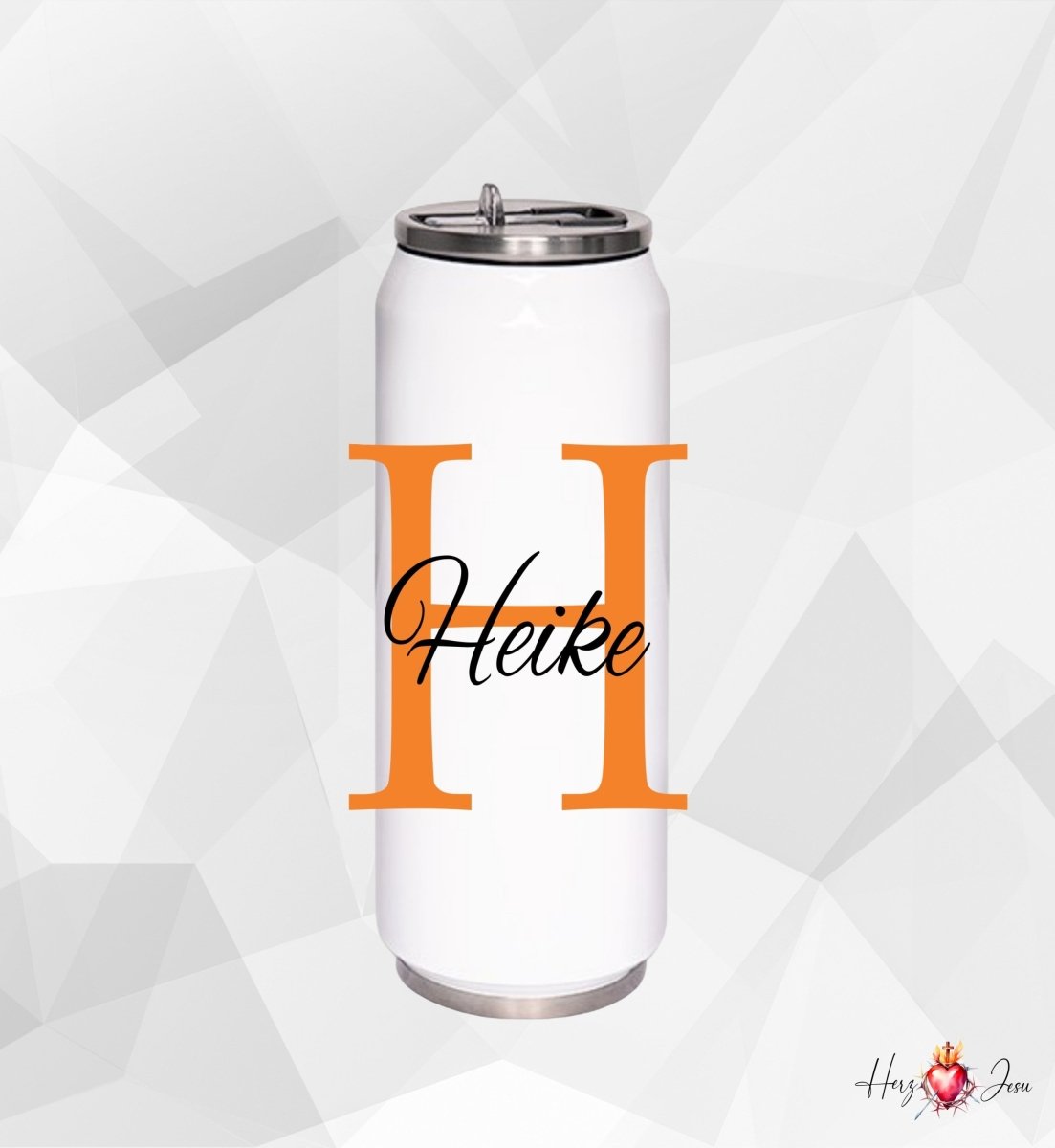 Personalisierte Trinkflasche mit Namen Schule Thermobecher Geburtstag _0002E - Herz Jesu