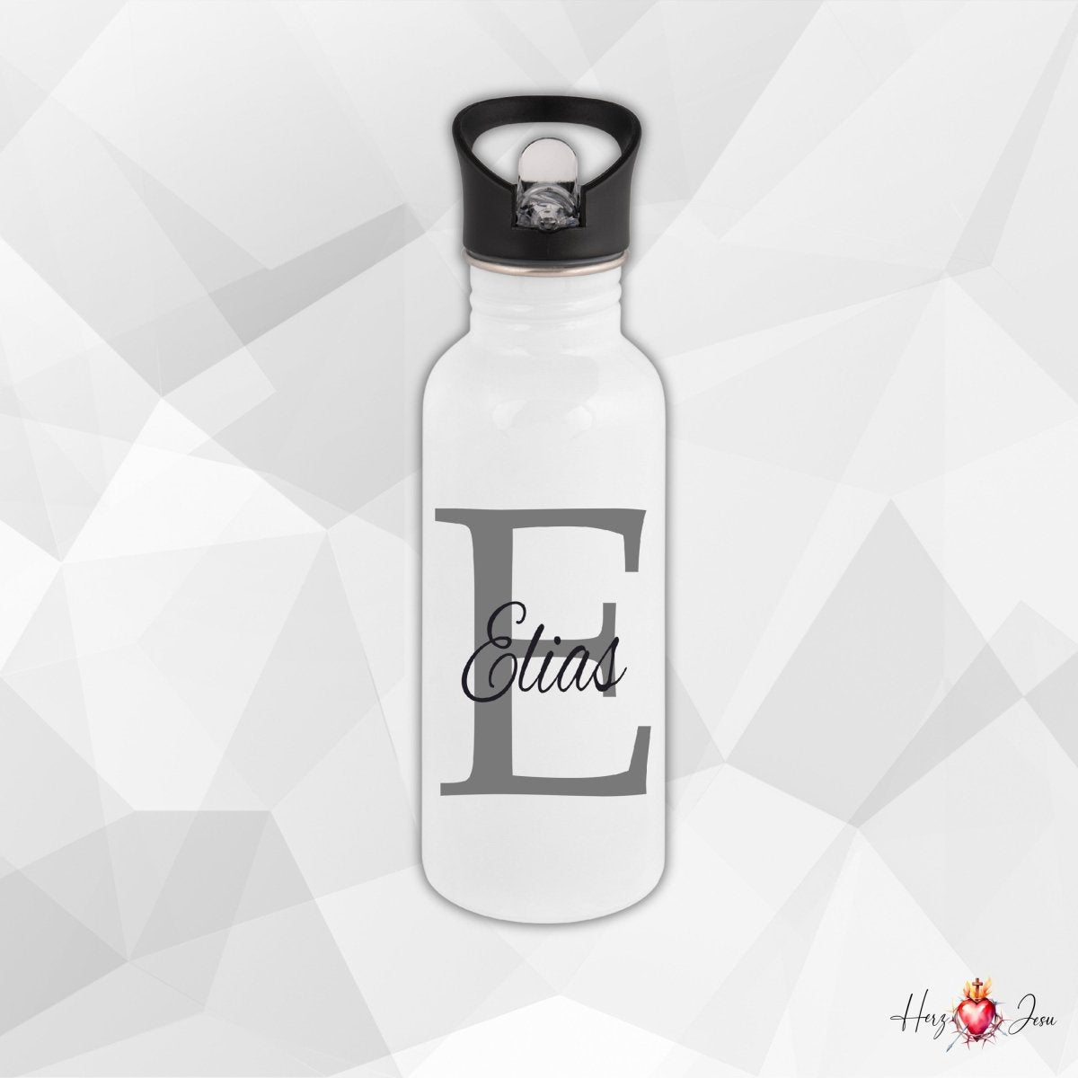 Personalisierte Trinkflasche mit Namen Schule Thermobecher Geburtstag _0002E - Herz Jesu
