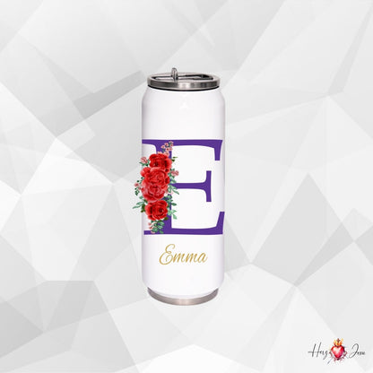 Personalisierte Trinkflasche mit Namen Thermobecher Blumen Geburtstag Geschenkidee_0013E - Herz Jesu