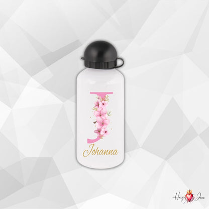 Personalisierte Trinkflasche mit Namen Thermobecher Blumen Geburtstag Geschenkidee_0013E - Herz Jesu